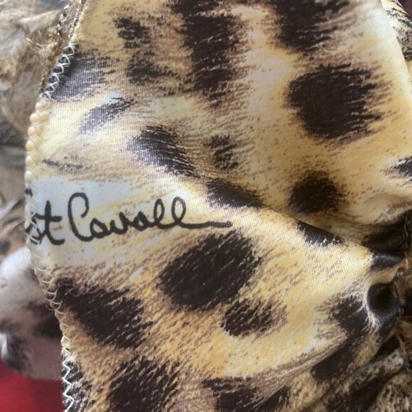 ROBERTO CAVALLI SEXY GORGEOUS BUSTIER DRESS LEOPARD SIGNED HEM RUFFLE ITALY 48 - Picture 10 of 12